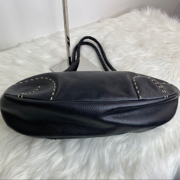 Desmo Black Leather Hobo Shoulder Bag - Picture 2 of 8